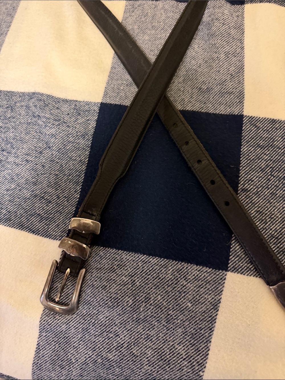 Classic Black Leather Men's Belt with Silver Buckle